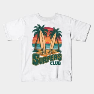 Surfers Club-Surfing Lovers Kids T-Shirt